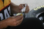 Preparing the lug nuts