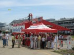 Check-In @ the Bank of America Champions' Club (notice our viewing perch...an awesome view of the WHOLE track!)