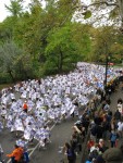At the finish - covered in mylar