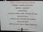Thanksgiving Menu