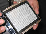 The most innovative product I saw at the show, a rollable display from Polymer Vision