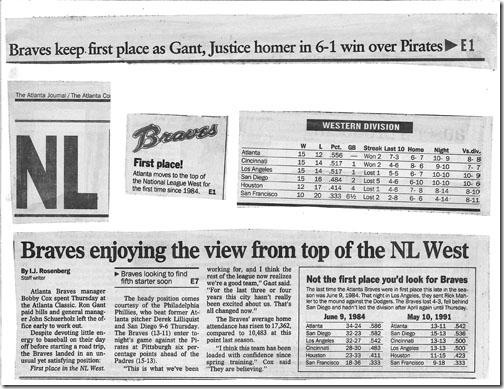 1991 Atlanta Braves - worst to first